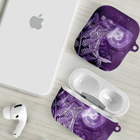 New Zealand Matariki AirPods Case Maori Koru With Humpback Whale Purple