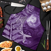 New Zealand Matariki Apron Maori Koru With Humpback Whale Purple