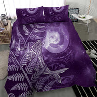 New Zealand Matariki Bedding Set Maori Koru With Humpback Whale Purple