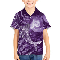 New Zealand Matariki Hawaiian Shirt Maori Koru With Humpback Whale Purple