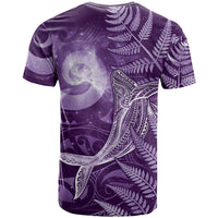 New Zealand Matariki T Shirt Maori Koru With Humpback Whale Purple