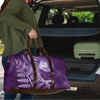 New Zealand Matariki Travel Bag Maori Koru With Humpback Whale Purple