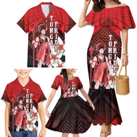 The First King Of Tonga Family Matching Mermaid Dress and Hawaiian Shirt Tongan Pride LT05 - Polynesian Pride