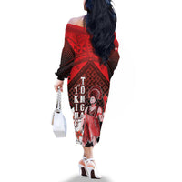 The First King Of Tonga Family Matching Off The Shoulder Long Sleeve Dress and Hawaiian Shirt Tongan Pride LT05 - Polynesian Pride
