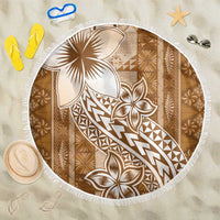 Tonga Kupesi Ngatu Beach Blanket Vintage Brown Plumeria