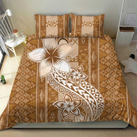 Tonga Kupesi Ngatu Bedding Set Vintage Brown Plumeria