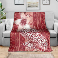 Tonga Kupesi Ngatu Blanket Vintage Red Plumeria