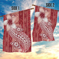 Tonga Kupesi Ngatu Garden Flag Vintage Red Plumeria