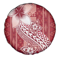Tonga Kupesi Ngatu Spare Tire Cover Vintage Red Plumeria