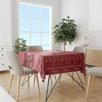 Tonga Kupesi Ngatu Tablecloth Vintage Red Plumeria