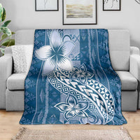 Tonga Kupesi Ngatu Blanket Vintage Blue Plumeria