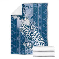Tonga Kupesi Ngatu Blanket Vintage Blue Plumeria
