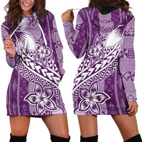 Tonga Kupesi Ngatu Hoodie Dress Vintage Purple Plumeria