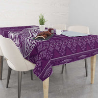 Tonga Kupesi Ngatu Tablecloth Vintage Purple Plumeria