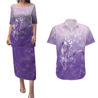 Lupus Awareness Month Couples Matching Puletasi and Hawaiian Shirt Polynesian Style