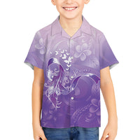 Lupus Awareness Month Family Matching Long Sleeve Bodycon Dress and Hawaiian Shirt Polynesian Style LT05 Son's Shirt Lilac - Polynesian Pride