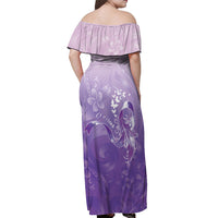 Lupus Awareness Month Off Shoulder Maxi Dress Polynesian Style