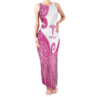 Personalised New Zealand Nurse Family Matching Tank Maxi Dress and Hawaiian Shirt Maori Koru Pink Version LT05 Mom's Dress Pink - Polynesian Pride