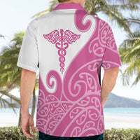 Personalised New Zealand Nurse Hawaiian Shirt Maori Koru Pink Version