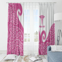 Personalised New Zealand Nurse Window Curtain Maori Koru Pink Version
