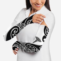 Personalised New Zealand Nurse Arm Sleeves Maori Koru Black Version