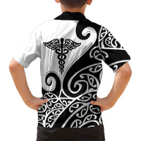 Personalised New Zealand Nurse Hawaiian Shirt Maori Koru Black Version
