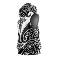 Personalised New Zealand Nurse Sleeveless Hoodie Maori Koru Black Version