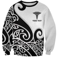 Personalised New Zealand Nurse Sweatshirt Maori Koru Black Version