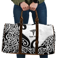 Personalised New Zealand Nurse Travel Bag Maori Koru Black Version