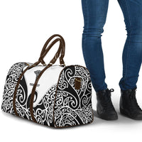 Personalised New Zealand Nurse Travel Bag Maori Koru Black Version