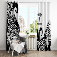 Personalised New Zealand Nurse Window Curtain Maori Koru Black Version
