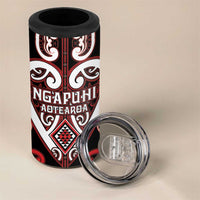 Custom Aotearoa Ngapuhi 4 in 1 Can Cooler Tumbler Maori Tribal Pattern