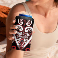 Custom Aotearoa Ngapuhi 4 in 1 Can Cooler Tumbler Maori Tribal Pattern