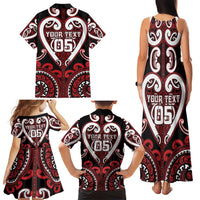 Custom Aotearoa Ngapuhi Family Matching Tank Maxi Dress and Hawaiian Shirt Maori Tribal Pattern