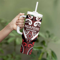 Custom Aotearoa Ngapuhi Tumbler With Handle Maori Tribal Pattern