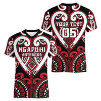 Custom Aotearoa Ngapuhi Women V-Neck T-Shirt Maori Tribal Pattern
