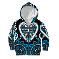 Custom Aotearoa Ngati Porou Kid Hoodie Maori Tribal Pattern