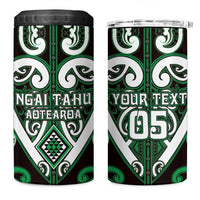 Custom Aotearoa Ngai Tahu 4 in 1 Can Cooler Tumbler Maori Tribal Pattern