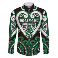 Custom Aotearoa Ngai Tahu Family Matching Off The Shoulder Long Sleeve Dress and Hawaiian Shirt Maori Tribal Pattern
