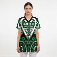 Custom Aotearoa Ngai Tahu Scrub Top Maori Tribal Pattern - Polynesian Pride