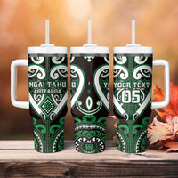 Custom Aotearoa Ngai Tahu Tumbler With Handle Maori Tribal Pattern