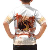 Hawaiian Volcano Lava Flow Kid Hawaiian Shirt With Hawaiian Tapa Pattern