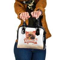 Hawaiian Volcano Lava Flow Shoulder Handbag With Hawaiian Tapa Pattern