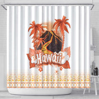 Hawaiian Volcano Lava Flow Shower Curtain With Hawaiian Tapa Pattern