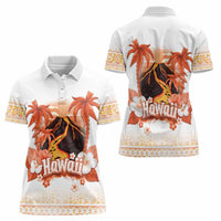 Hawaiian Volcano Lava Flow Women Polo Shirt With Hawaiian Tapa Pattern LT05 - Polynesian Pride
