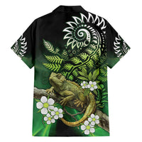 Aotearoa New Zealand Tuatara Family Matching Long Sleeve Bodycon Dress and Hawaiian Shirt Maori Koru Art LT05 - Polynesian Pride