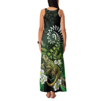 Aotearoa New Zealand Tuatara Family Matching Tank Maxi Dress and Hawaiian Shirt Maori Koru Art