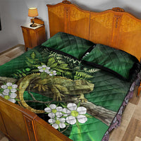 Aotearoa New Zealand Tuatara Quilt Bed Set Maori Koru Art