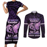 Personalised Alzheimer's Awareness Couples Matching Short Sleeve Bodycon Dress and Long Sleeve Button Shirt You May Not Remember But I Will Never Forget