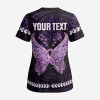 Personalised Alzheimer's Awareness Scrub Top You May Not Remember But I Will Never Forget - Polynesian Pride